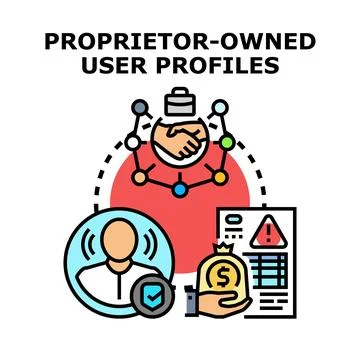 Proprietor owned user profiles data security concept Stock Illustration