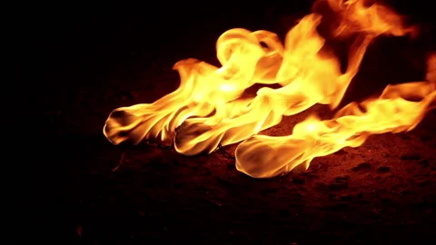 Props, inventory for the fire show. Hot poi. Slow motion. Stock Footage 236078279