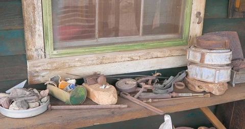 Props Under the Window Stock Footage 124511612
