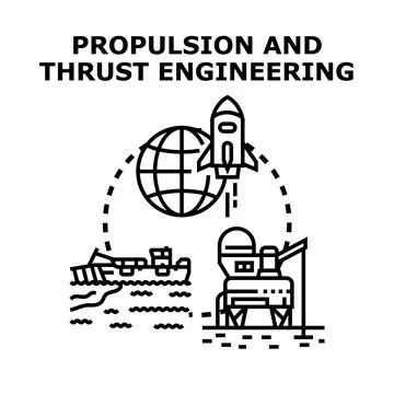 Propulsion and thrust engineering concept vector Stock Illustration