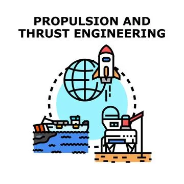 Propulsion and thrust engineering concept vector Stock Illustration