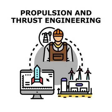 Propulsion and thrust engineering vector concept Stock Illustration