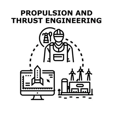 Propulsion and thrust engineering vector concept Stock Illustration