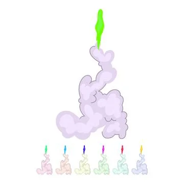 Propulsion rocket smoke trail vector cartoon graphic Stock Illustration
