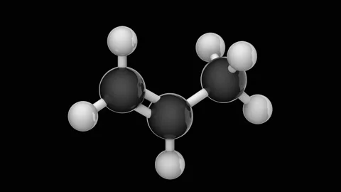 Propylene (Propene) . C3H6. Seamless loop. RGB + Alpha (Transparent) channel Stock Footage 154244803