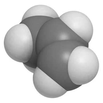 Propylene (propene), polypropylene (pp, polypropene) plastic building block. Stock Illustration
