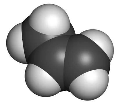 Propylene (propene), polypropylene (pp, polypropene) plastic building block. Stock Illustration