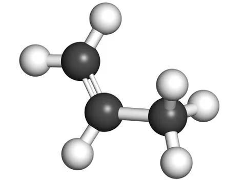 Propylene (propene), polypropylene (pp, polypropene) plastic building block. Stock Illustration