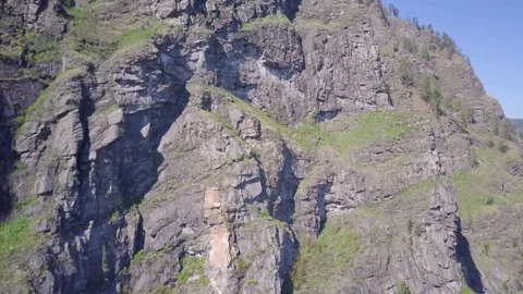 ProRes. Baikal lake shore and rocks from aerial view Stock Footage 84084553