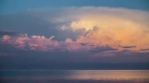 ProRes. Sunset Time Lapse Sun Rays Clouds View  Sundown. Landscape. Siberia. Stock Footage 82712490