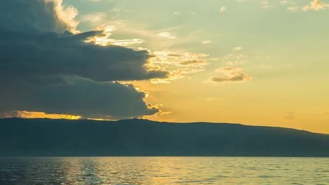 ProRes. Sunset Time Lapse Sun Rays Clouds View  Sundown. Landscape. Siberia. Stock Footage 82712527