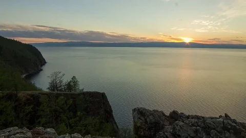 ProRes. Sunset Time Lapse Sun Rays Clouds View  Sundown. Landscape. Siberia. Stock Footage 82712632