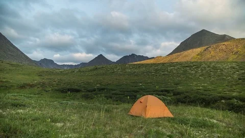 ProRes. Time lapse. Clouds over the mountains. Landscape. Siberia. Video stock 81497401