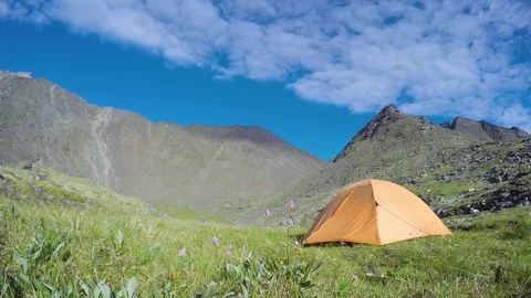 ProRes. Time lapse. Clouds over the mountains. Landscape. Siberia. Video stock 81497402