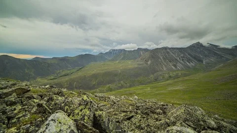 ProRes. Time lapse. Clouds over the mountains. Landscape. Siberia. Video stock 82205317