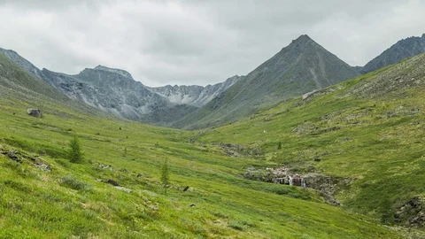 ProRes. Time lapse. Clouds over the mountains. Landscape. Siberia. Video stock 82205398
