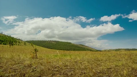 ProRes. Time lapse. Clouds over the mountains. Landscape. Siberia. Stock Footage 82205699