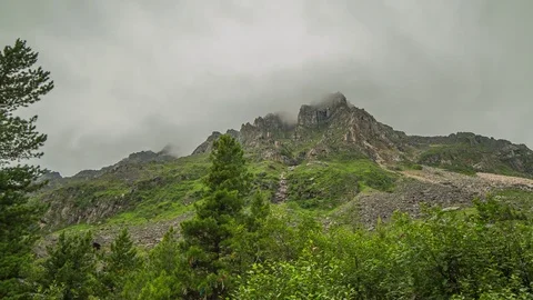 ProRes. Time lapse. Clouds over the mountains. Landscape. Siberia. Stock Footage 82383675