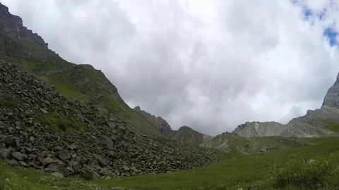 ProRes. Time lapse. Clouds over the mountains. Landscape. Siberia. Stock Footage 82384089