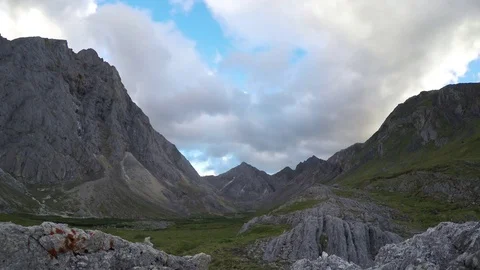 ProRes. Time lapse. Clouds over the mountains. Landscape. Siberia. Stock Footage 82648166