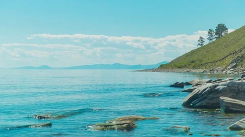ProRes. Time lapse Clouds View Landscape. Siberia. Baikal lake shore. Video stock 81497225