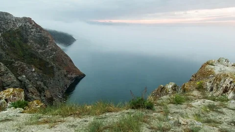 ProRes. Time lapse Clouds View Landscape. Siberia. Baikal lake shore. Video stock 81688947