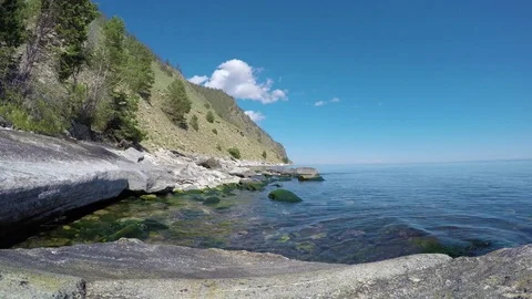 ProRes. Time lapse Clouds View Landscape. Siberia. Baikal lake shore. Video stock 81688977
