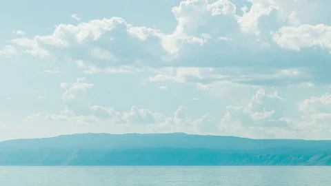 ProRes. Time lapse Clouds View Landscape. Siberia. Baikal lake shore. Video stock 81836788