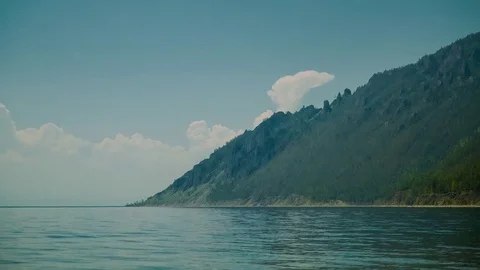 ProRes. Time lapse Clouds View Landscape. Siberia. Baikal lake shore. Video stock 81995175