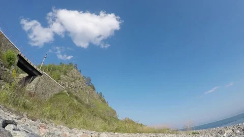 ProRes. Time lapse Clouds View Landscape. Siberia. Baikal lake shore. Video stock 81995323