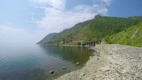 ProRes. Time lapse Clouds View Landscape. Siberia. Baikal lake shore. Video stock 81995438