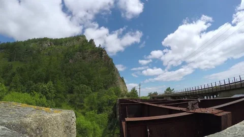 ProRes. Time lapse Clouds View Landscape. Siberia. Baikal lake shore. Video stock 81995493