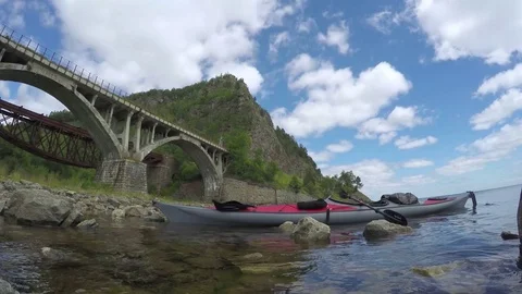 ProRes. Time lapse Clouds View Landscape. Siberia. Baikal lake shore. Stock Footage 81995540