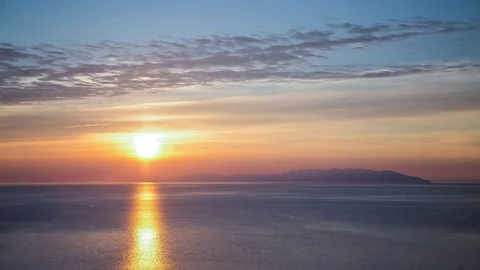 ProRes. Time lapse Sun Rays Clouds View Sunrise. Landscape. Siberia. Video stock 81688830