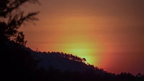 ProRes. Time lapse Sun Rays Clouds View Sunrise. Landscape. Siberia. Stock Footage 81688868