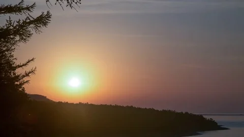 ProRes. Time lapse Sun Rays Clouds View Sunrise. Landscape. Siberia. Video stock 81688876