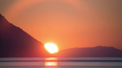 ProRes. Time lapse Sun Rays Clouds View Sunrise. Landscape. Siberia. Stock Footage 81836995