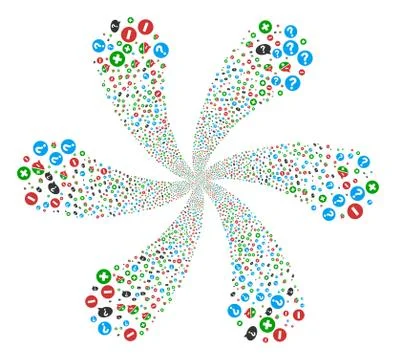 Pros And Cons Arguments Spiral Flower with six petals Stock Illustration