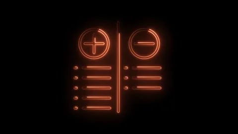 Pros and cons comparison chart neon style glowing orange visual on dark bac.. Stock Footage 316675184