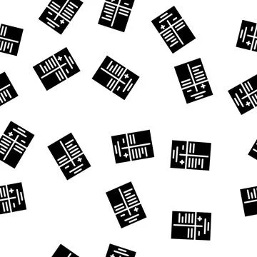 Pros and cons glyph vector seamless pattern 스톡 일러스트