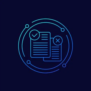 Pros and cons icon, line vector design Illustrazione stock