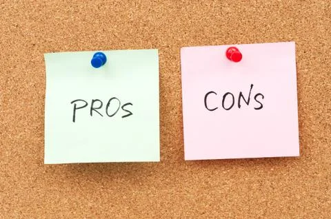 Pros and cons Stock Photos