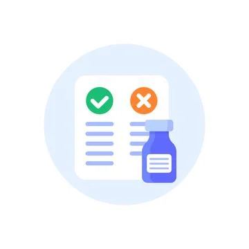 Pros and cons of vaccine vector icon Illustrazione stock