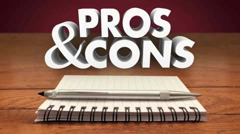 Pros and Cons Weighing Positives Negatives List Notepad Pen Stock Footage 61362436