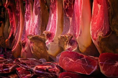 Prosciutto hams 写真素材