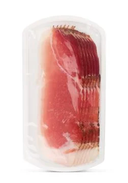 Prosciutto plastic packaging Stock-Fotos