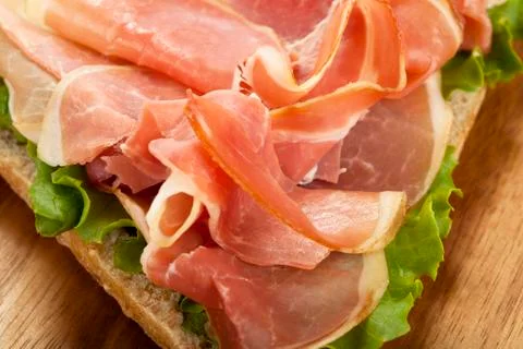 Prosciutto sandwich Stock Photos