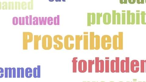 Proscribed Tagcloud Animated On White Background 動画素材 107242833