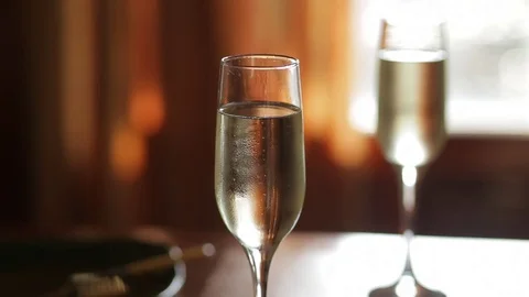 Prosecco flutes Stock Footage 80878214