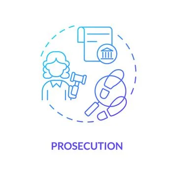 Prosecution blue gradient concept icon Stock Illustration